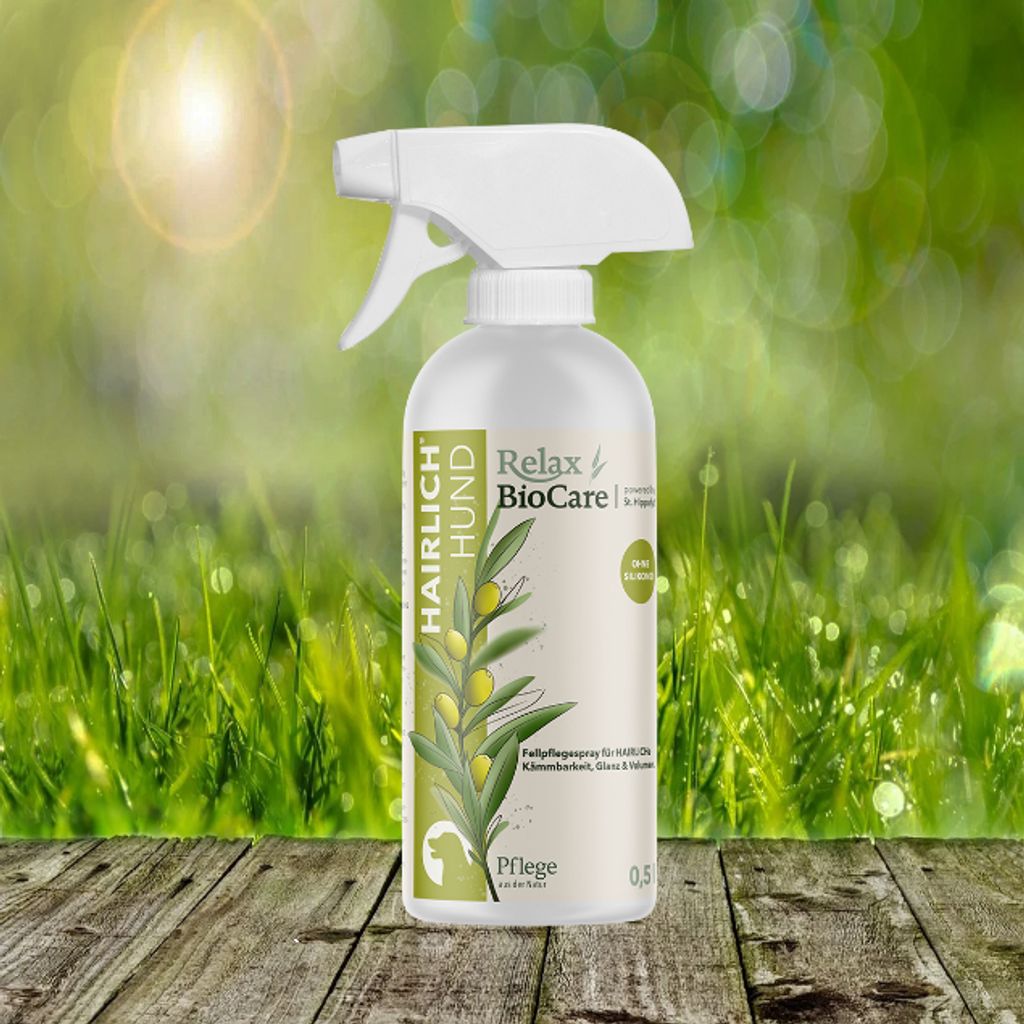 Relax Biocare für Hunde Hairlich 500 ml - Fellpflegespray für HAIRLICHe Kämmbarkeit, Glanz & Volumen. Ohne Silikone!