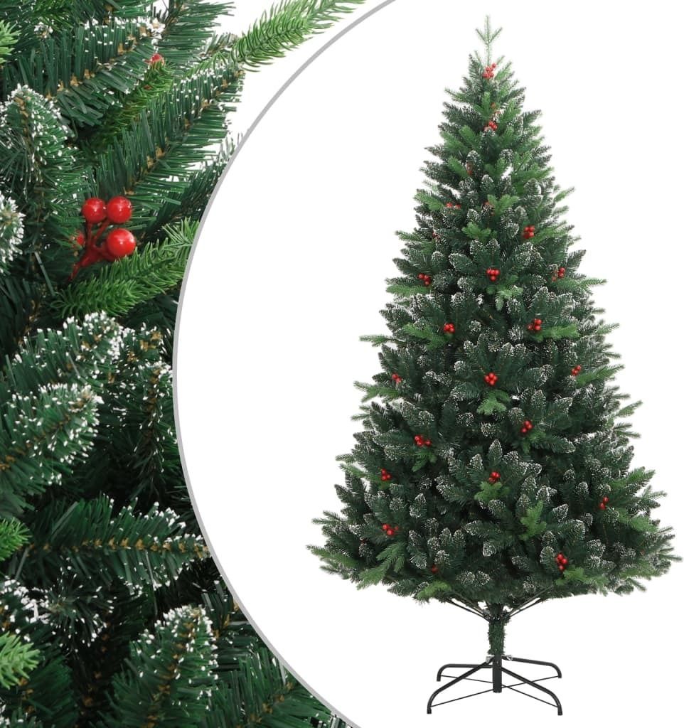 Künstlicher Weihnachtsbaum Klappbar mit Roten Beeren 240 cm
