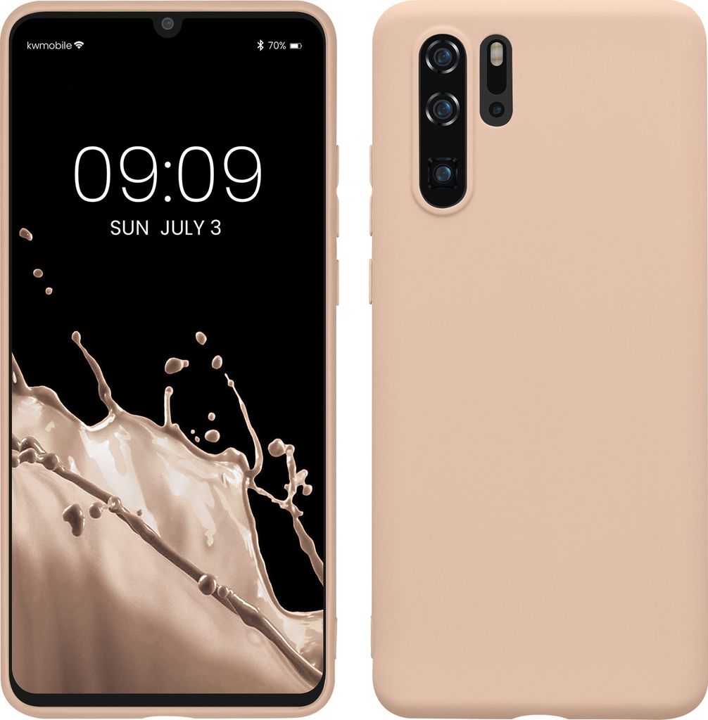 kwmobile Hülle kompatibel mit Huawei P30 Pro Hülle - weiches TPU Silikon Case - Cover geeignet für kabelloses Laden - Coconut Swirl