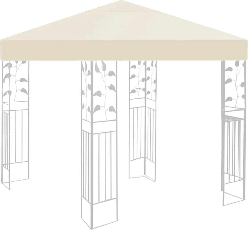Toit de remplacement pavillon 3x3m beige étanche - Toile pergola 160g/m