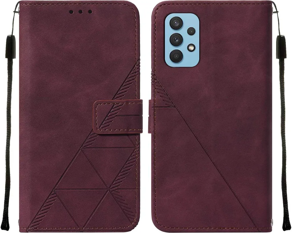 Cover Portafoglio Samsung A32 4G Rosso: Funzione Supporto e Porta Carte