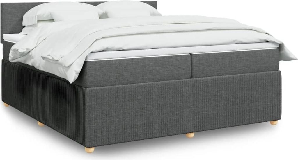 (NEU 2026) Boxspringbett mit Matratze, Doppelbett moderne, Dunkelgrau 200x200 cm - Stoff - Klassische Betten - 109.08 kg