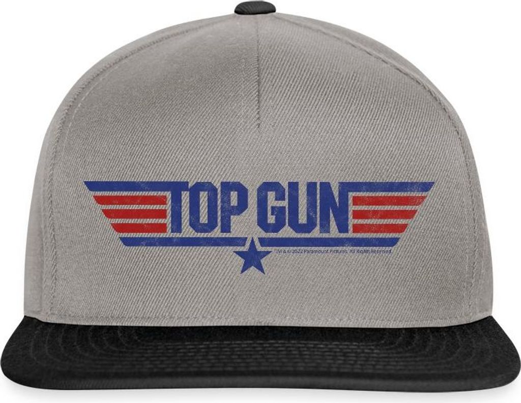 Spreadshirt Top Gun Logo Snapback Cap, One size, Graphit/Schwarz