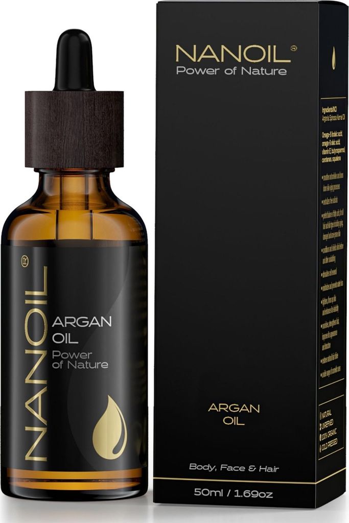 Olio di arga Nanoil Argan Oil 50 ml - olio naturale per la Immagine del prodotto 
