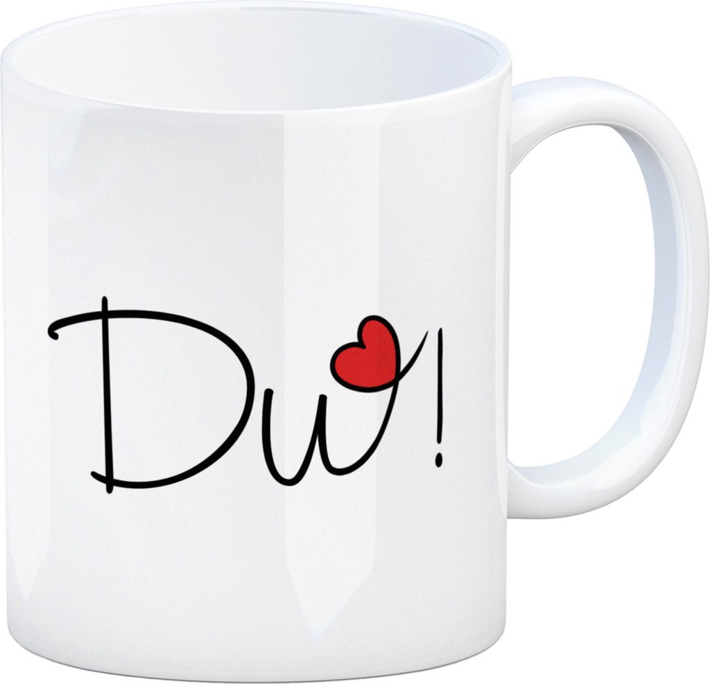 Du! schöner Kaffeebecher als Geschenk mit Herz