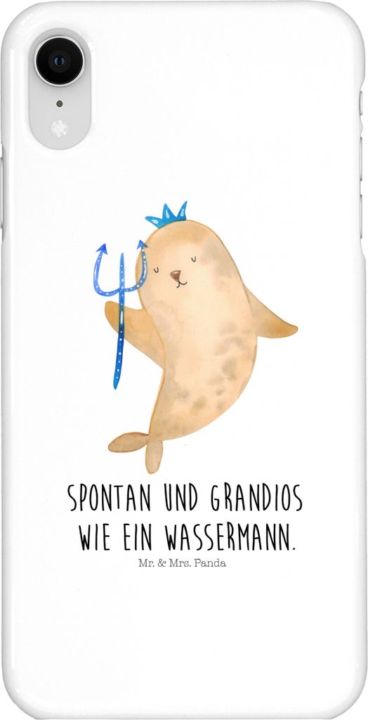 Mr. & Mrs. Panda Iphone XR Handyhülle Sternzeichen Wassermann - Weiß - Geschenk, Premium Kunststoff, Meermann, Handy Case, Geburtstag Januar, Feb...