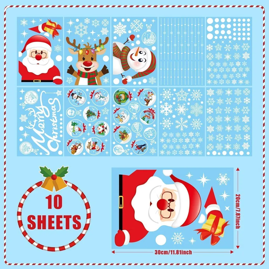 Sticker Noël Vitre sans Colle Réutilisable - Déco Propre 256 Pcs - 7