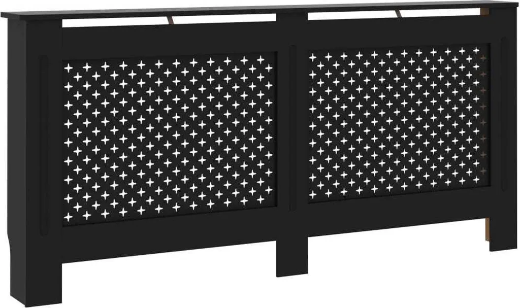 Cache-radiateur vidaXL en MDF noir - Meuble élégant 172x19x81,5 cm