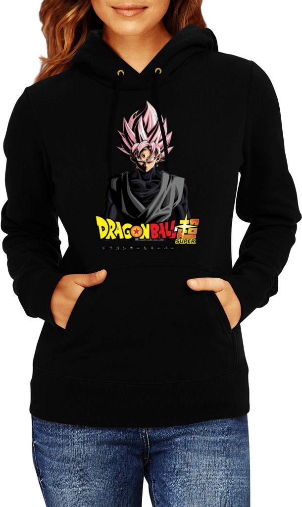 Damen Kapuzenpullover Dragon Anime Manga Ball Z Goku 10, Lady M / Schwarz