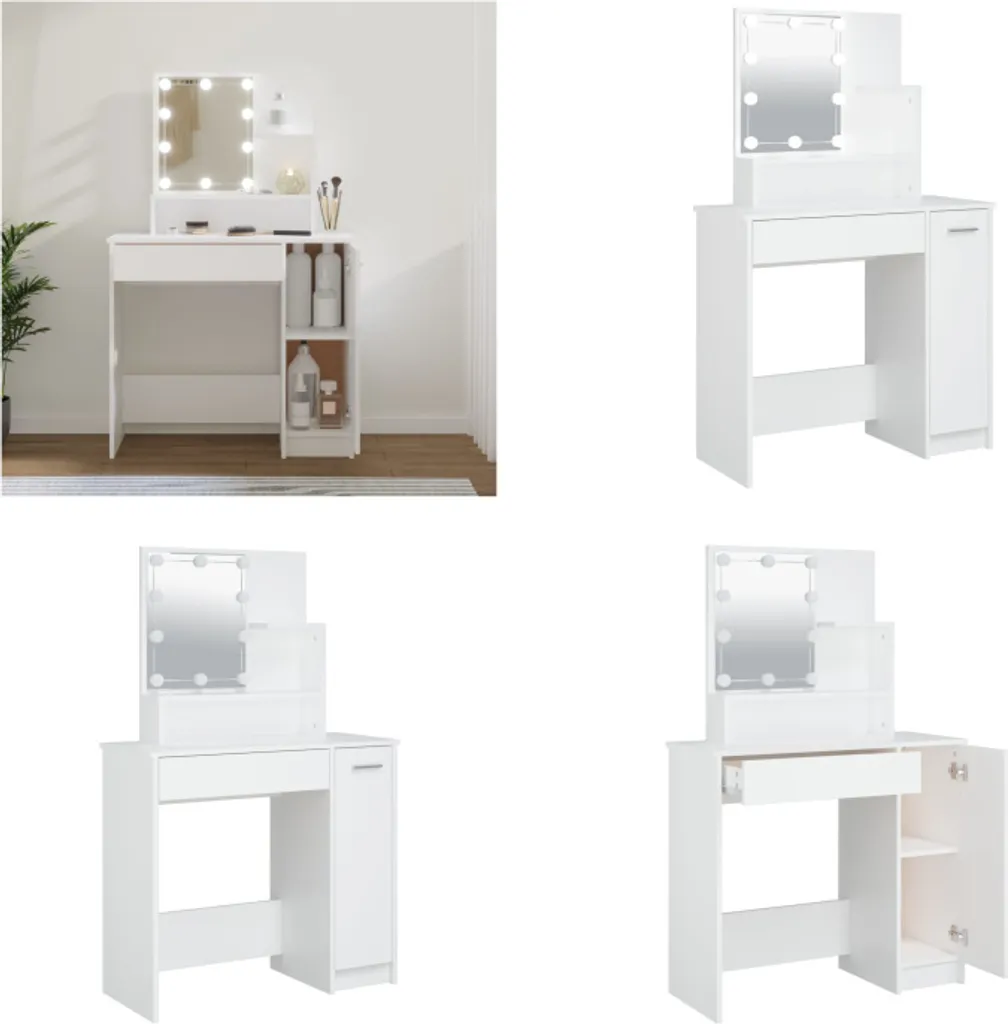 Mobile da Trucco vidaXL LED Bianco 86,5x35 cm | Offerta Online