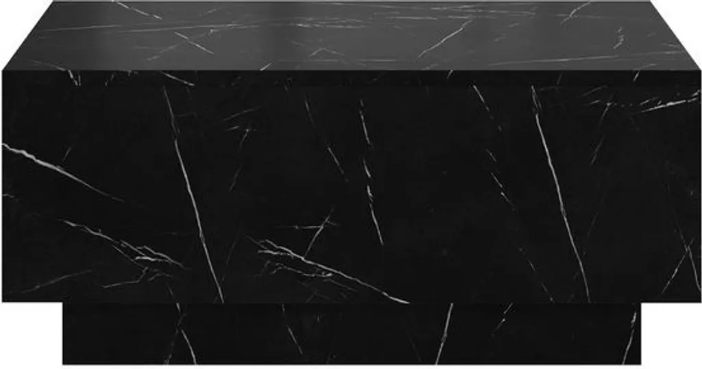 Table basse 90x60 cm NORAN en marbre noir - Design chic et moderne