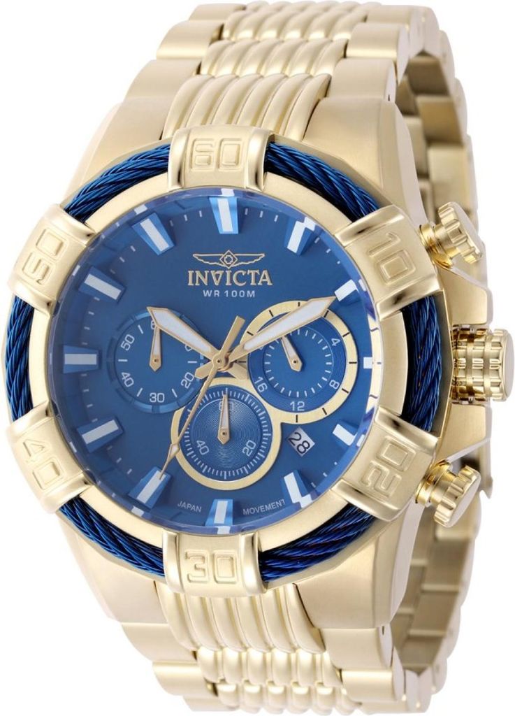Invicta Bolt 49904 Herren uhr - Wasserdicht - Analog - Quarzuhrwerk - Edelstahl mit blauen zifferblat - 51mm