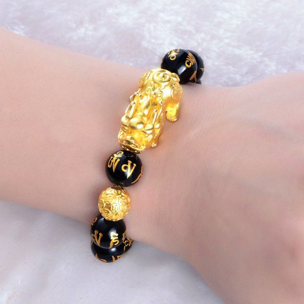 Mode Uni Faux Obsidian Perle Glück Pi Xiu Armband Glück Schmuck Geschenk