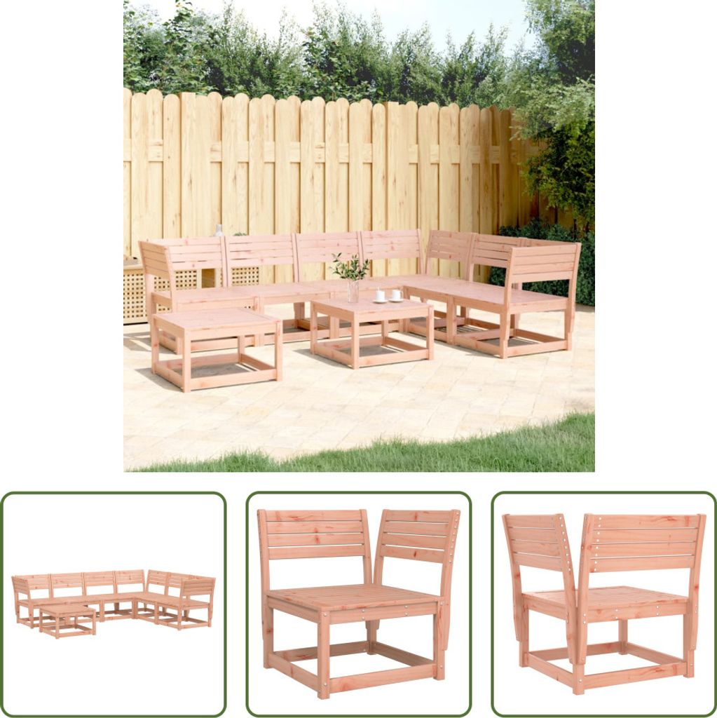 The Living Store 7-tlg. Garten-Lounge-Set Massivholz Douglasie