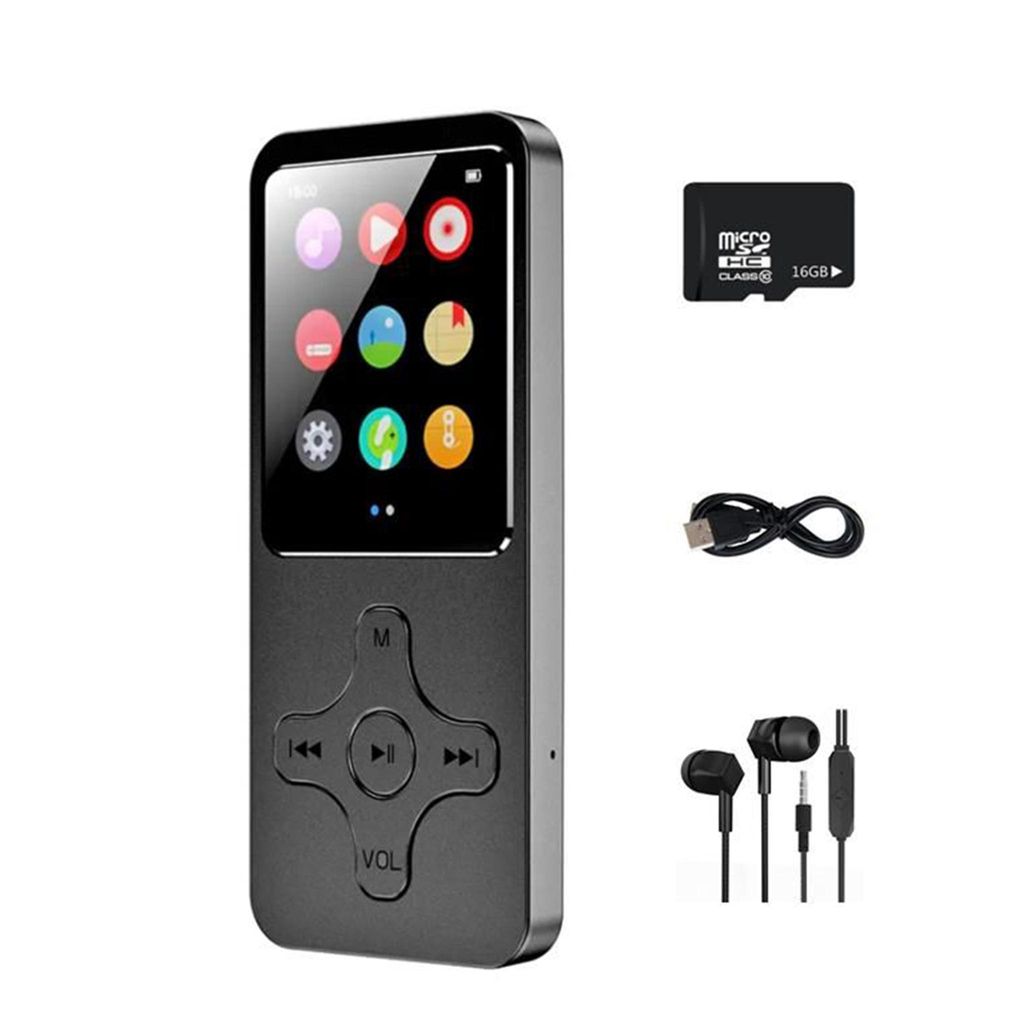 MP3 Player 1.8in Farbbildschirm tragbarer HiFi Musik Player Bluetooth 5.0 mit 16GB Karte mit FM-Radio / Aufzeichnung / E-Book
