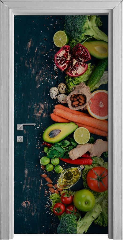 Tür Selbstklebende 90x210 cm Türfolie Türtapete Klebefolie - Gemüse Farbige