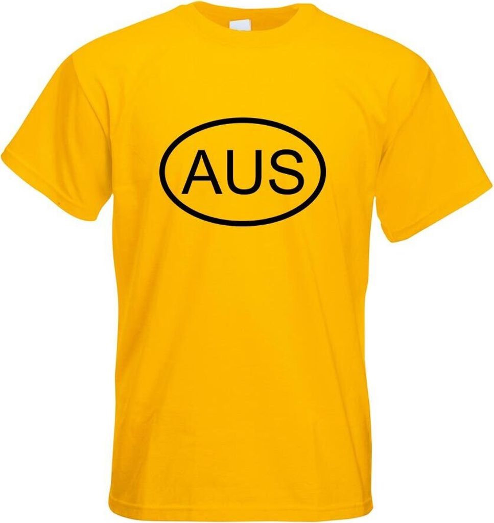 Kiwistar - T-Shirt - gelb - Australien AU Motiv Bedruckt Funshirt Design Print - mit Motiv Bedruckt - Funshirt Design - Sport - Freizeit - Herren -...