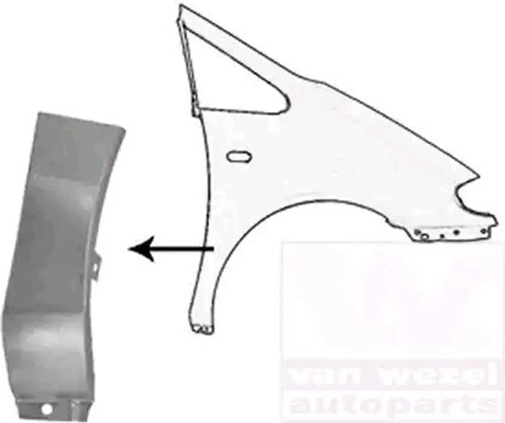 Aile avant droite traitée anticorrosion pour VW Sharan 5878156