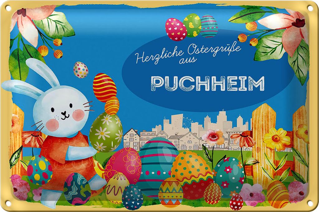 Blechschild Ostern Ostergrüße 40x30cm PUCHHEIM
