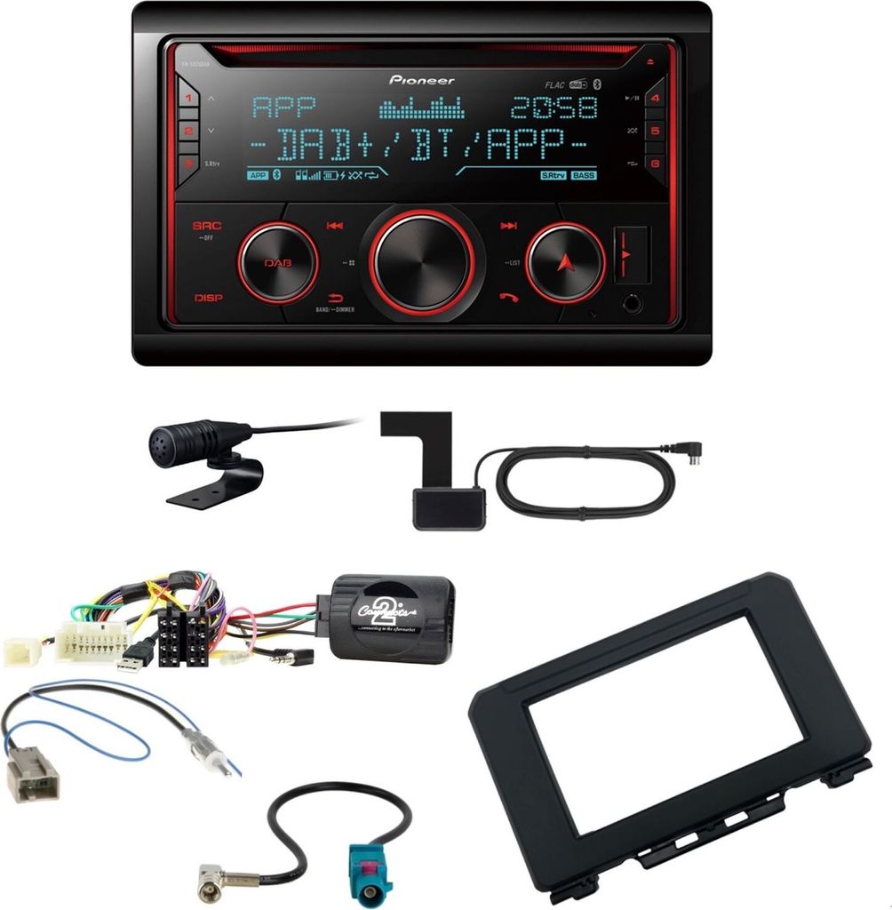 Pioneer FH-S820DAB USB DAB+ Digitalradio Einbauset für Suzuki Jimny GJ ab 2018