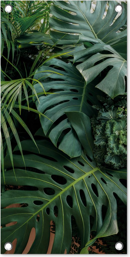 MuchoWow 30x60 cm Outdoor-Poster Gartendeko Sichtschutz Garten Poster für den Garten Pflanzen - Dschungel - Blätter - Tropisch