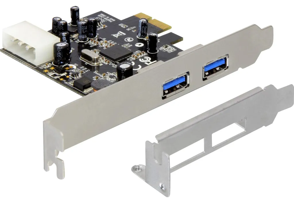 Carte PCIe USB 3.0 Delock 5 Gbps avec Support Low Profile pour Boîtier SFF