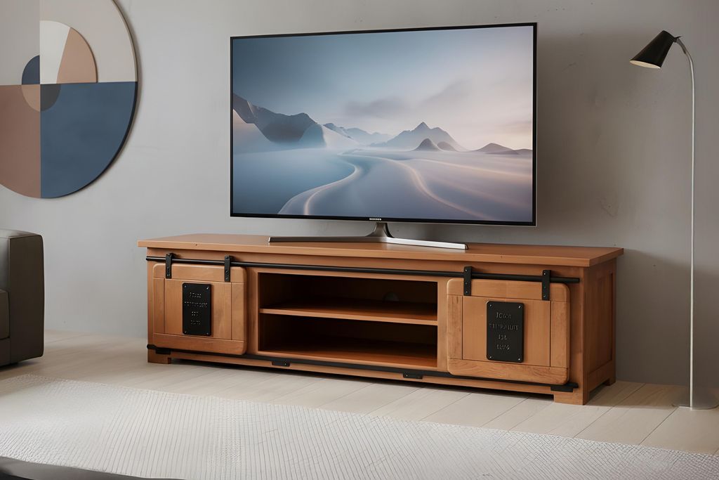 Lowboard TV-Board Akazie massiv nussbaumfarben 180 x 55 x 50 cm LIBRO