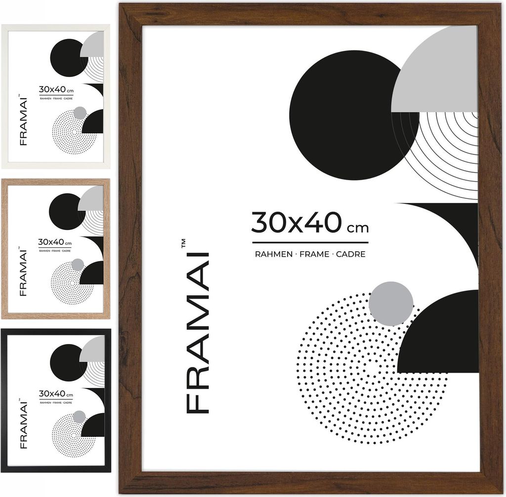 Cornice FRAMAI® 30x40 in MDF marrone: cornice ecologica con Immagine del prodotto 