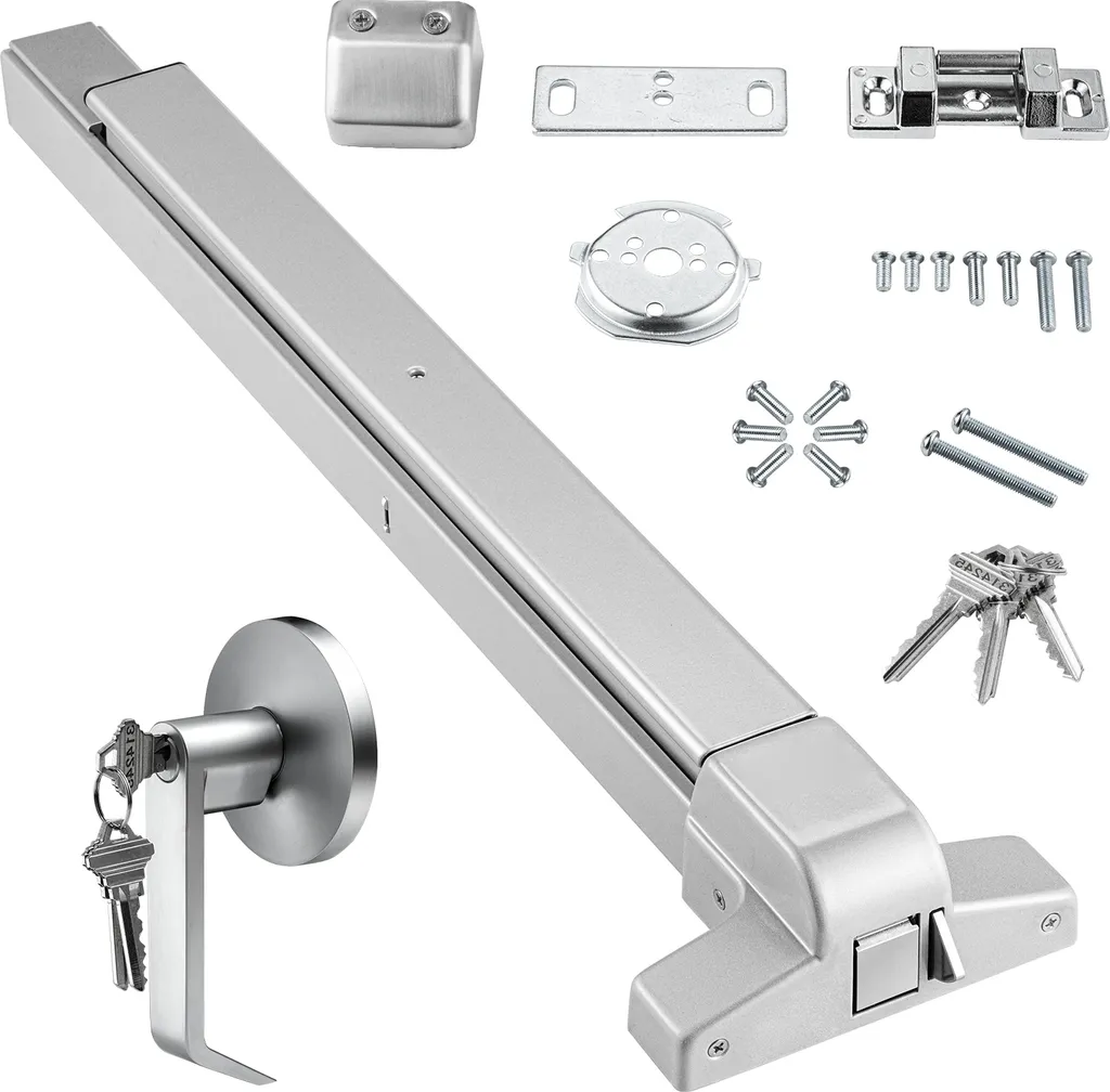 Serrure de porte de secours avec barre de poussée horizontale robuste