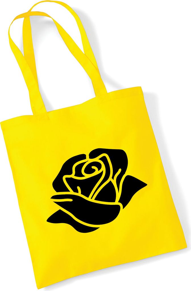 Huuraa Jutebeutel Rose Blüte 10 Liter Yellow Baumwolle Tasche Geschenkidee