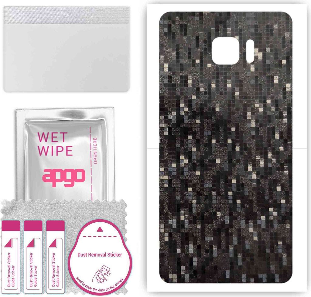 apgo Rückseite Schutzfolie, Skin, kompatibel mit HTC U Ultra, Hinten Displayschutzfolie aus Vinylfolie, kratzfest, einfache Montage - Carbon Black...