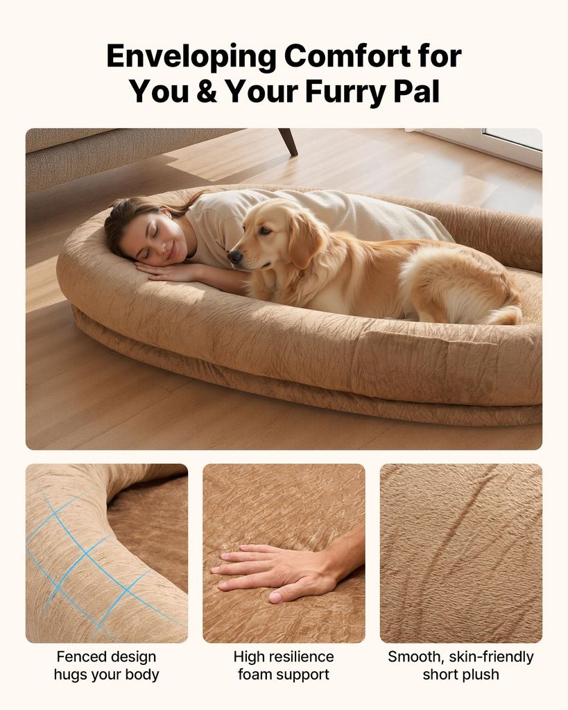 VEVOR Hundebett fr Menschen & Hunde, 177x123x24cm,