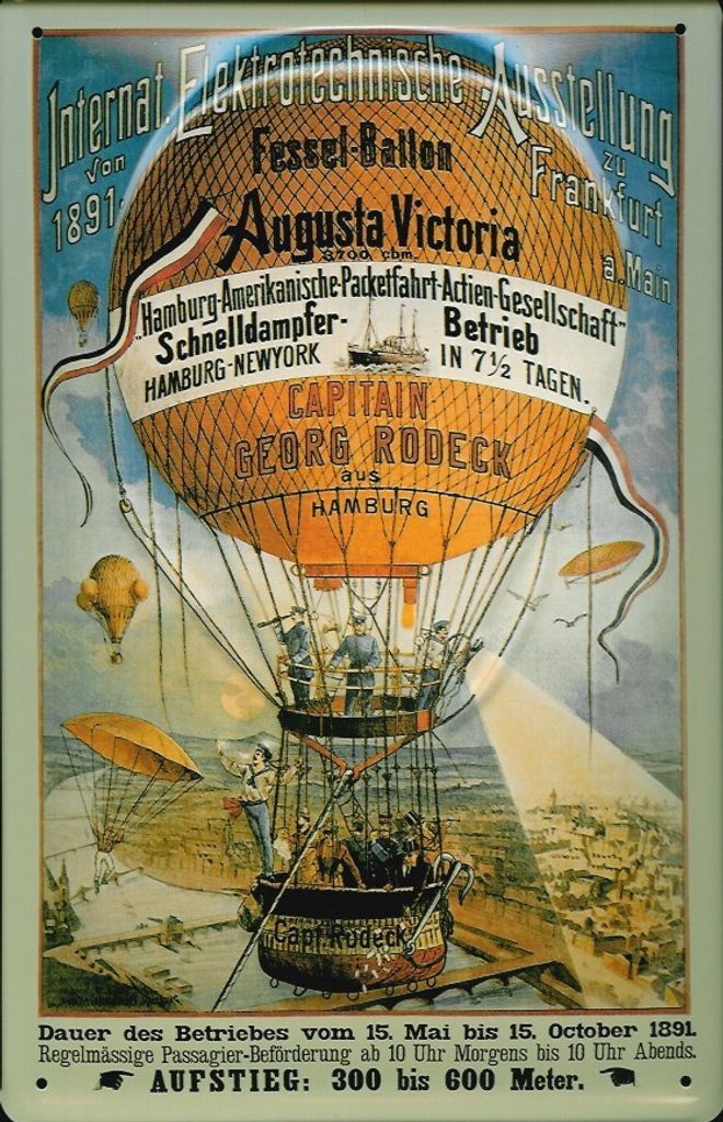 Blechschild Nostalgieschild Hapag Fesselballon Produktbild 