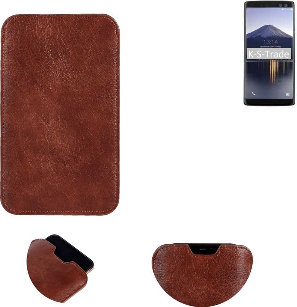 K-S-Trade Schutzhülle Handyhülle kompatibel mit Doogee BL12000 Handytasche Kunstleder Sleeve in braun