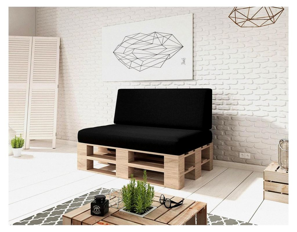 Palettenkissen für Gartenmöbel - Rückenkissen 120x40x20/10cm - Rückenpolster für Bett und Sofa - Palettenpolster für Palettenmöbel - Loungek...