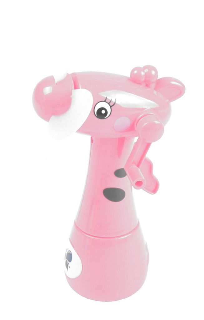 Kinder Mini-Ventilator Giraffe mit Wasserzerstäuber Handventilator Sprühflasche, Farbe:rosa
