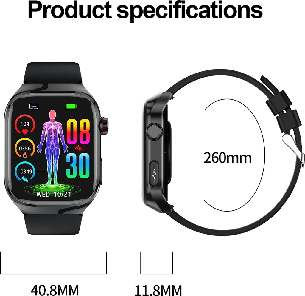 Regalo Salute: INF Smartwatch con ECG e Pressione Grigio per Tutti - 6
