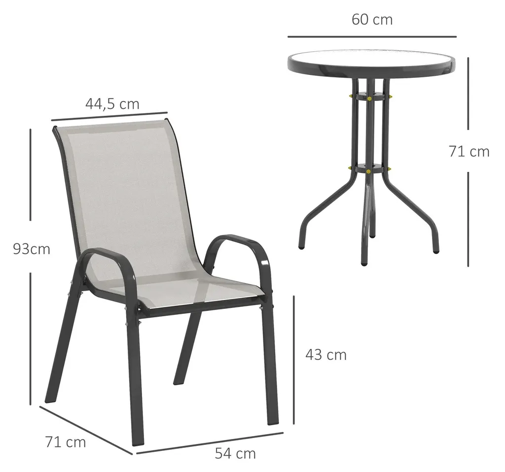 Salon extérieur gris clair en acier robuste et textilène haute densité - 5