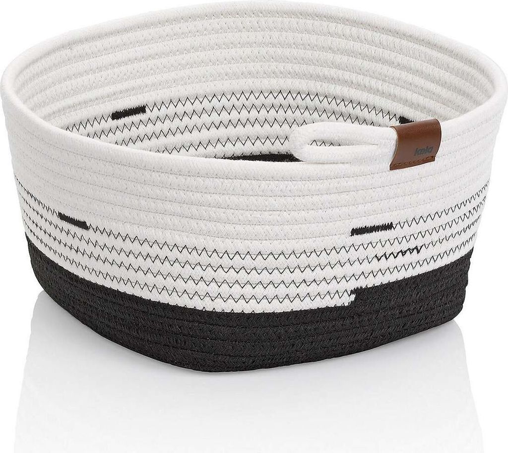 KELA Korb Hedda 28 cm Baumwolle/Polyester-Mix weiß-schwarz KL-24458