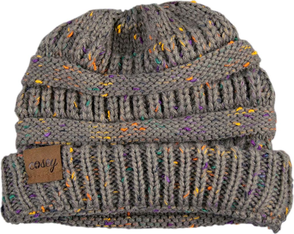 Strick Winter Beanie - Pferdeschwanz Mütze - mit Zopf Loch Produktbild 