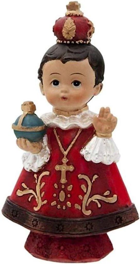 Religieuse Figurine - Christkind Prag - Religiöse Dekoration - Detailiert Harz Handwerk - 8 cm Höhe - Farbenfroh