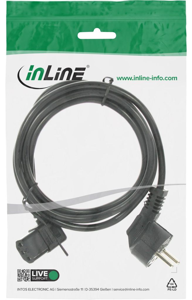 Cavo di alimentazione InLine®, con spina di sicurezza / Immagine del prodotto 