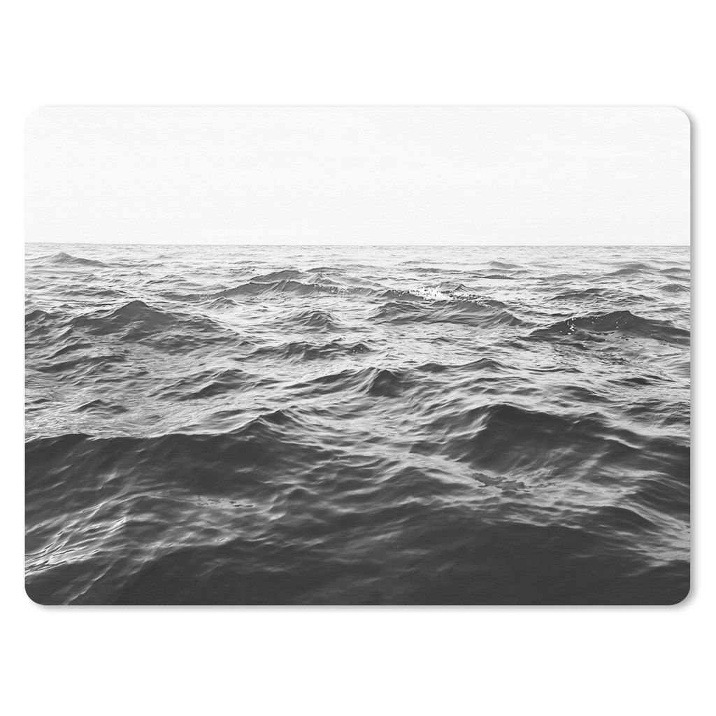 MuchoWow Mauspad Mousepad Meer - Wasser - Natur - Schwarz und weiß 23x19 cm - Mousepads - Maus Mat - Pad - Mausunterlage - Schreibtischunterlage...