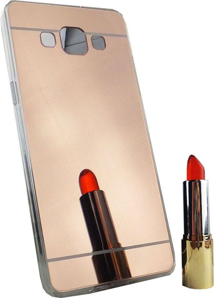 Samsung Galaxy A5 2015 Handy Hülle Spiegel Mirror Soft-Case Schutz-Cover Rose Gold