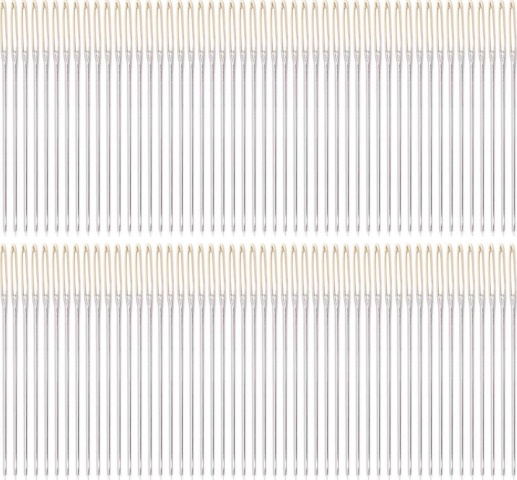 großes Augenstich-Set in Metall-Aufbewahrungsbox, 100-teiliges,für Sticken, Nähen und Heimwerkerarbeiten, hochwertig und praktisch
