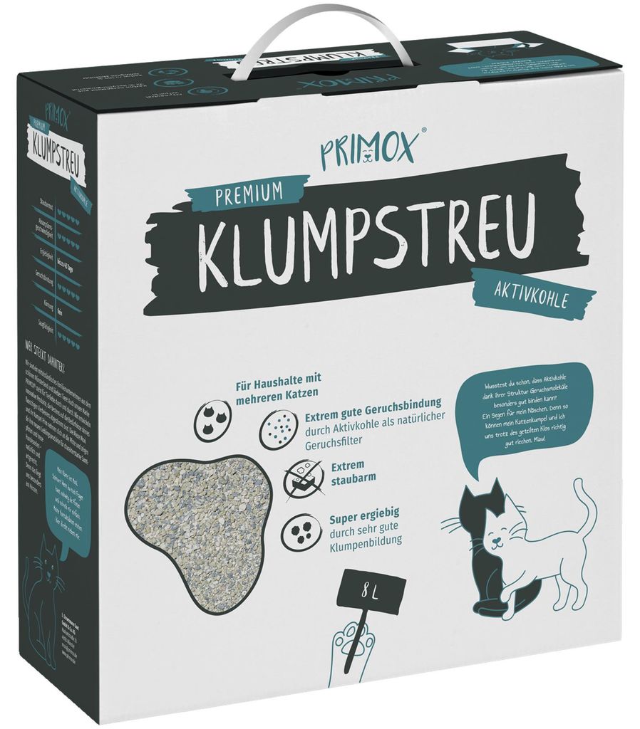 Katzenstreu PRIMOX Aktivkohle klumpend 8 l Produktbild 