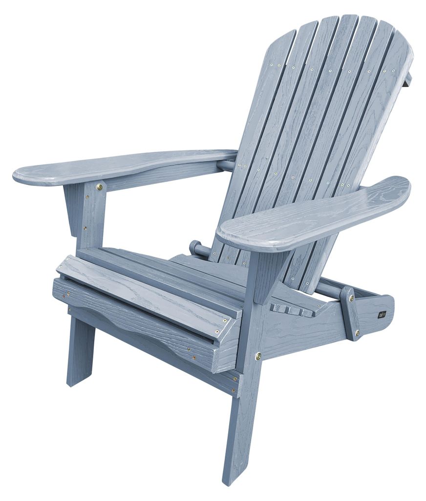 AXI Rosalie Adirondackstuhl aus Holz in Warmes Grau | Gartenstuhl / Loungestuhl / Adirondack Stuhl / 100% Hemlockholz für 1 Person mit Armlehnen &...