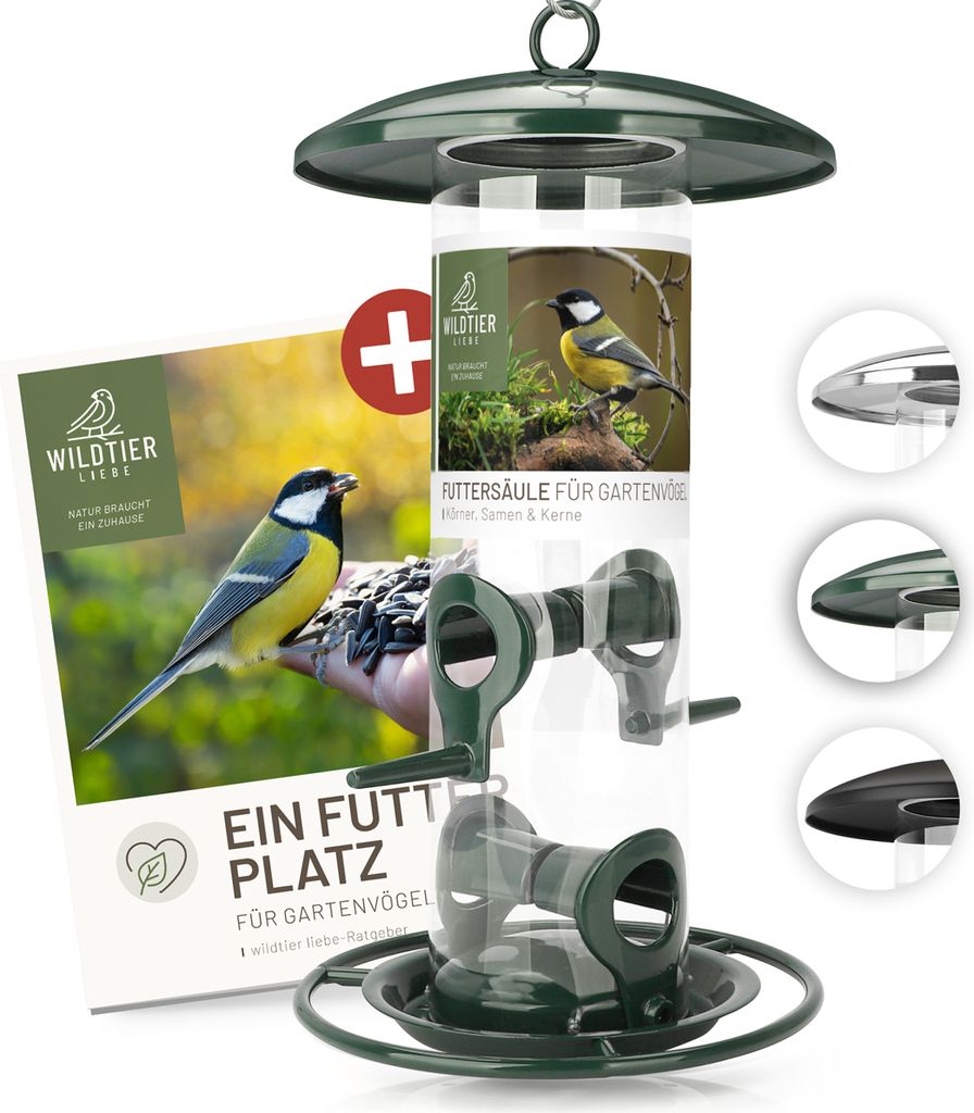 wildtier liebe Körner Futtersäule, Vogelfutterspender 26cm, Produktbild 