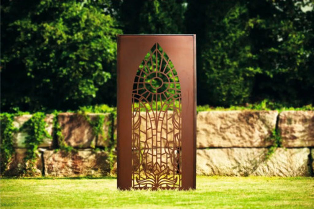 Sichtschutzwand Edelrost - Mosaik Trennwand aus Metall Windschutzwand Paravent