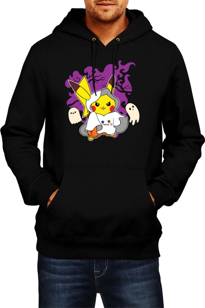 Herren Kapuzenpullover Japan Manga Anime Comics Pokemon 039, Man S / Schwarz